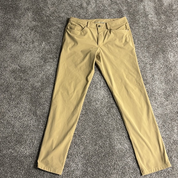 Men’s Lululemon ABC Classic-Fit 5 Pocket Pant Pants Trench Khaki 32 Like New - Picture 1 of 7